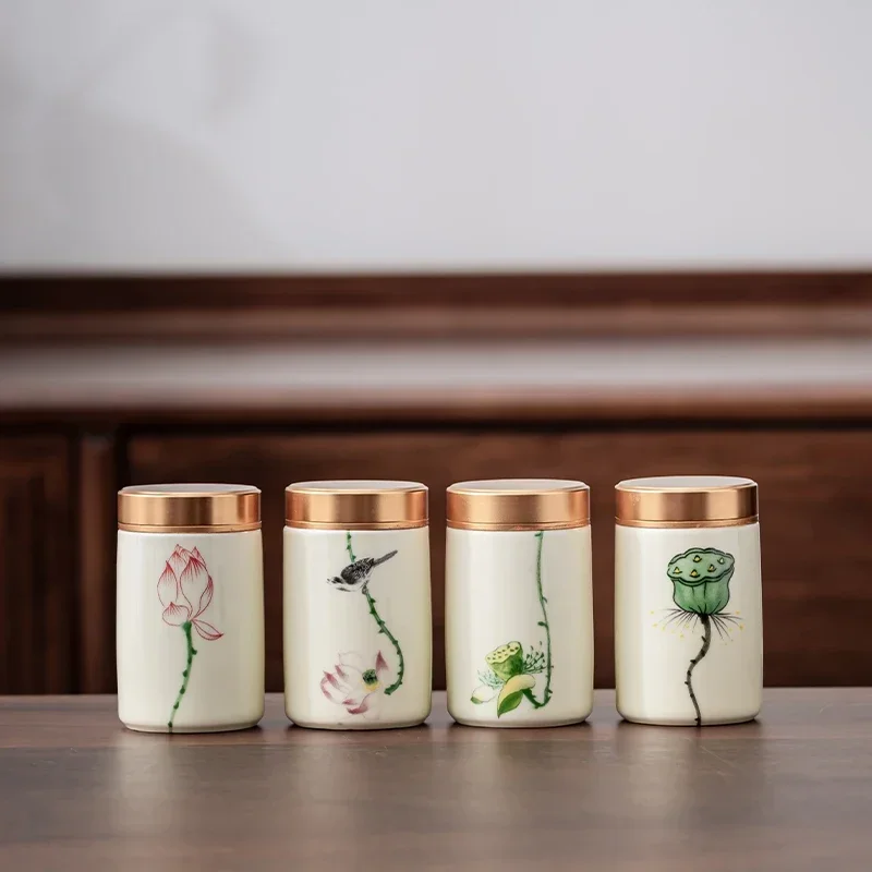 Herbal Wellness Products - 4 buah/lot butik keramik teh Caddy